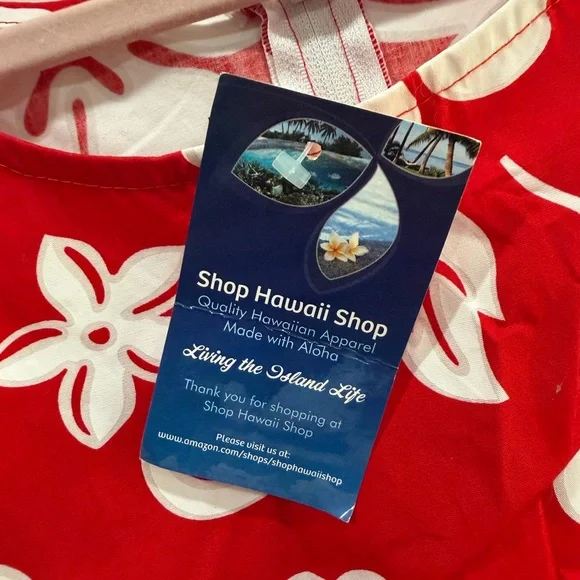 Puanani Red White Hibiscus Dress size XXL NEW - Picture 5 of 7